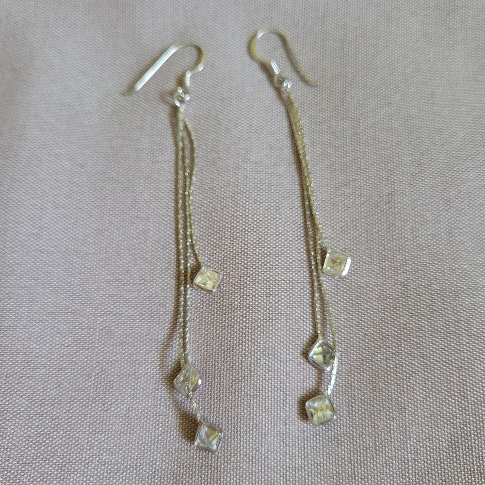 Silver drop earrings